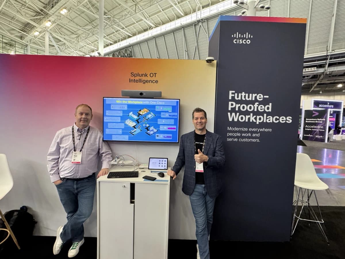 Jason at the Cisco Future-Proofed Workplaces booth